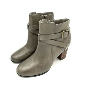 Cole Haan Grand OS Ankle Boots Womens 6 B  Taupe Greenish Leather Zip Booties